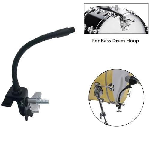 Drum Rim Microphone Clamp Percussion Microphone Mount Attachment for Drum Set Bass Drum Hoop, Drum Microphone Clip Holder with Tension Rod