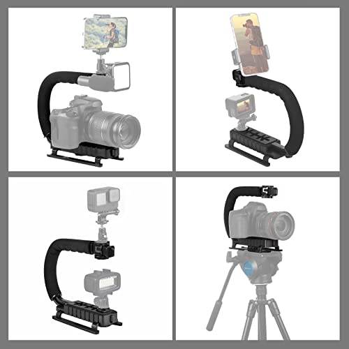 PULUZ Video Action Handheld Stabilizer, U/C Shape Video Action Stabilizing Handle Grip with Cold-Shoe Mount for All Camera Action Camera Camcorder and Smartphones - style: stabilizer kits
