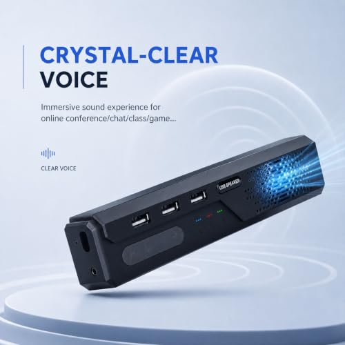3 in 1 USB Wired Speaker with Microphone,Conference Speakerphone for PC & Laptop,360° Voice Pickup, Plug and Play, Computer Speaker for Zoom, Teams, Skype, Home Office & Online Meetings - style: Retro