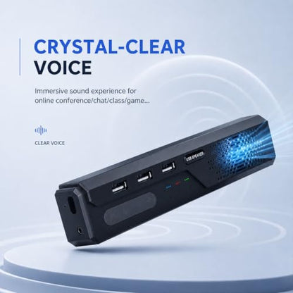 3 in 1 USB Wired Speaker with Microphone,Conference Speakerphone for PC & Laptop,360° Voice Pickup, Plug and Play, Computer Speaker for Zoom, Teams, Skype, Home Office & Online Meetings - style: Retro