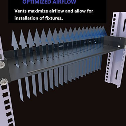 1U Disassembled Vented Rack Shelf Universal Rack Tray No Lip | for 19 Inches Network Cabinet or Server Rack (6 Inches Deep) - size: 6 Inches Deep