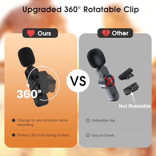 MAYBESTA Wireless Mini Microphone for iPhone iPad - Bluetooth Lavalier Lapel Phone Mic for Audio Video Recording - Content Creator Microphones for YouTube Tiktok Podcast Steaming Vlogging