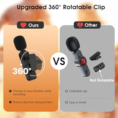 MAYBESTA Wireless Mini Microphone for iPhone iPad - Bluetooth Lavalier Lapel Phone Mic for Audio Video Recording - Content Creator Microphones for YouTube Tiktok Podcast Steaming Vlogging
