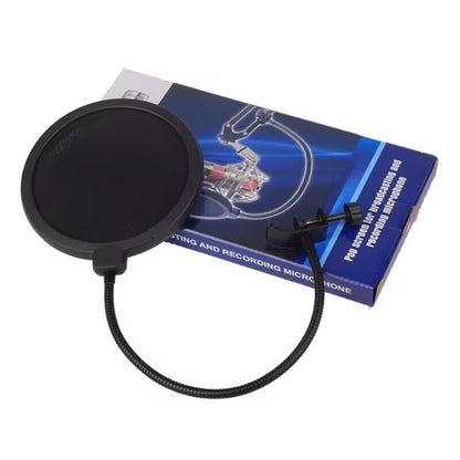LIUSM Professional Microphone Filter Screen-Mic Pop Blocker Mask Shield | 360° Flexible Gooseneck, Stabilizing Arm