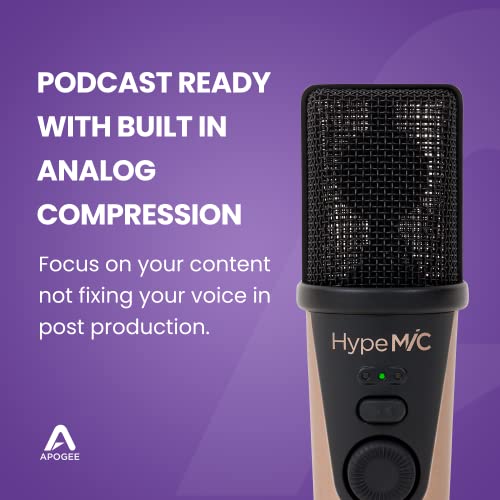 Apogee Hype Mic - USB Microphone with Analog Compression for Capturing Vocals and Instruments, Streaming, Podcasting, and Gaming - style: Hype Mic
