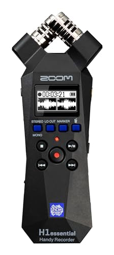 Zoom H1 Essential Recorder for Musicians, Podcasters & Content Creators | Clip-Free Audio with 32-Bit Float, X/Y Stereo Mics, USB Microphone Mode, 10-HR Battery, Accessibility Features