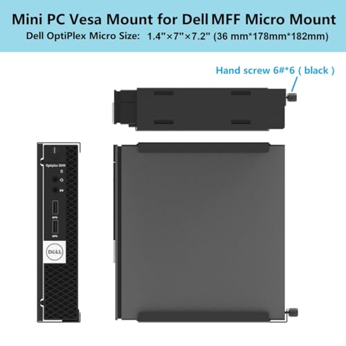 Mini PC Wall Mount for Dell OptiPlex Micro Form Factor Case | VESA and Under Desk Mount Fits MFF 7080, 7060, 7010, 5060, 3040, 3046, 3050, 3060 and Lenovo ThinkCentre Tiny Desktops(HDM)