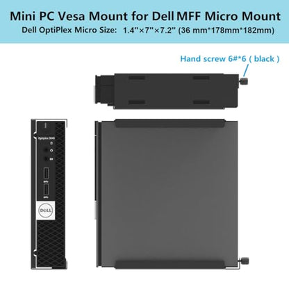 Mini PC Wall Mount for Dell OptiPlex Micro Form Factor Case | VESA and Under Desk Mount Fits MFF 7080, 7060, 7010, 5060, 3040, 3046, 3050, 3060 and Lenovo ThinkCentre Tiny Desktops(HDM)