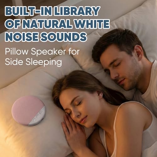 Sleep Pillow Speaker, 2026 New Bluetooth Pillow Speaker,Portable Bluetooth Under Pillow Speaker with White Noise，for Deep Sleeping, for Side Sleepers and Deep Sleep (No Charger (Pink) - color: Pink