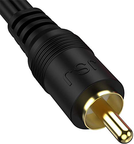 Eanetf RCA 1 Male to 2 Female Y Adapter 2 Pack 0.6FT Gold | RCA Y splitter 1 male to 2 female, 2 pack, 0.6FT, Gold plated, OFC conductor + dual shielding, For audio/subwoofer,