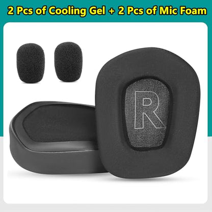 G733 Cooling Gel Earpads Replacement Compatible with Logitech G733 G535 G335 Wireless Gaming Headset Ear Pads Ear Cushions Ice Silk Fabric Memory Foam Black
