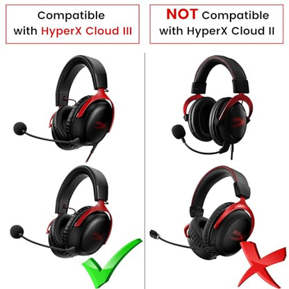Mic for HyperX Cloud III & Cloud 3 Wired Wireless Gaming Headsets, 3.5mm | Detachable Noise Cancelling Microphone Boom for PC, Xbox One, PS4, PS5