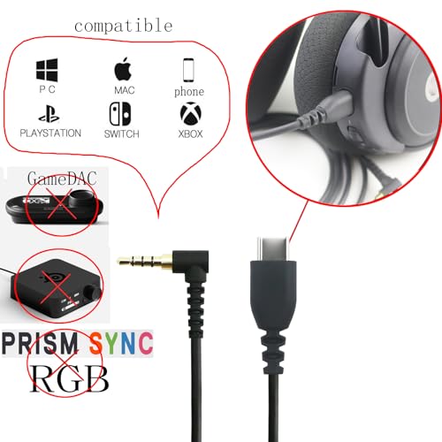 NewFantasia Replacement Audio Cable Compatible with SteelSeries Arctis Nova 3 Gaming Headset 2meters/6.6feet