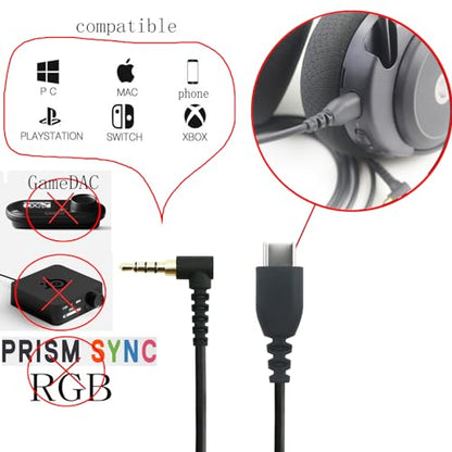 NewFantasia Replacement Audio Cable Compatible with SteelSeries Arctis Nova 3 Gaming Headset 2meters/6.6feet