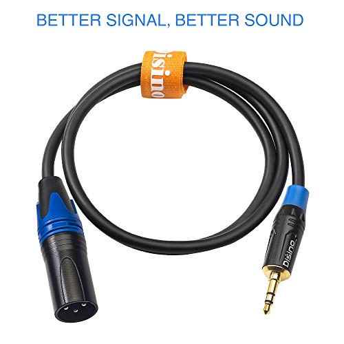 3.5mm to XLR Cable, Unbalanced 1/8 inch Mini Jack TRS Stereo Male to XLR Male Microphone Audio Cable - 6.6 FT - size: 6.6 FT