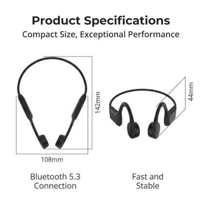 Bone Conduction Headphones, Bluetooth 5.3 Open Ear Sport Headphones, IP55 Sweatproof Wireless Earphones, 29g Ultra Lightweight 8H Playtime Headset for Running Gym Cycling Workout