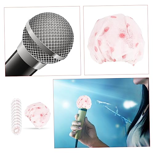 100pairs Disposable Non-woven Microphone Covers Odorless Convenient Mic Shield for Ktv Recording Studios Schools and Events Fits Handheld Microphones