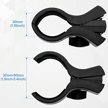 Large Microphone Clip for Mics with Outer Diameter 1.26" to 2.3" | Adjustable Mic Holder, Premium ABS, Inside sponge to protect microphones, With 5/8" Male to 3/8" Female Screw Adapter - color: black, size: 1 Pack