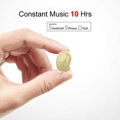 Single Bluetooth Earpiece10 Hrs Playtime for Cell Phone PC TV - color: Khaki/ nude