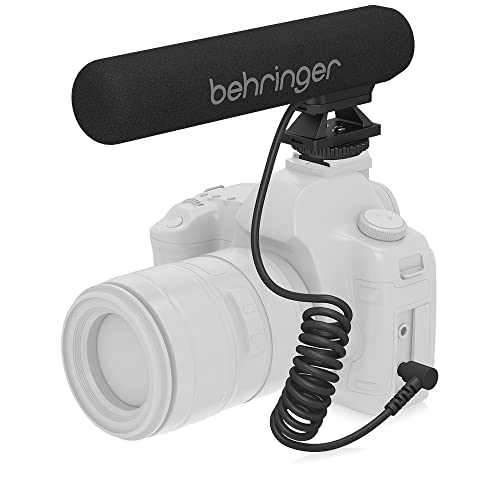 Behringer GO CAM Shotgun Microphone Wired Professional Camera Mic for Podcast Interviews Vlogs Live Streaming Audio Recorder, Black