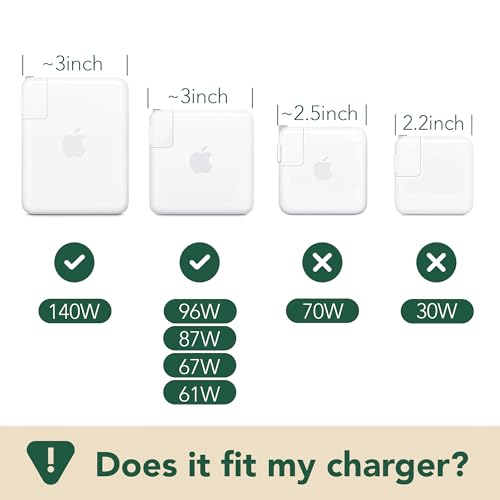 [2-Pack] Most Compact MacBook Cable Organizer – Travel Cord Reel for 61/67/87/96/140W Apple Chargers | Slim Fit, Lightweight & Durable 3D Print with Recyclable Material