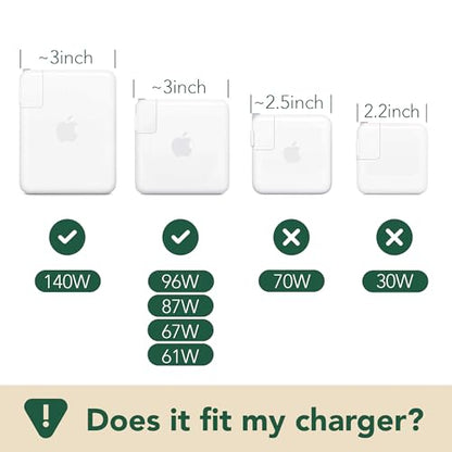 [2-Pack] Most Compact MacBook Cable Organizer – Travel Cord Reel for 61/67/87/96/140W Apple Chargers | Slim Fit, Lightweight & Durable 3D Print with Recyclable Material