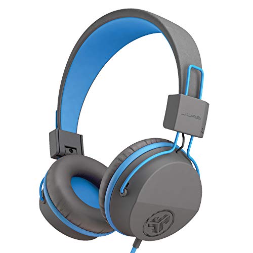 JLab JBuddies Studio On-Ear Kids Wired Headphones, Toddler Headphones, Kid Safe, Studio Volume Safe, Volume Limiter, Folding, Adjustable, Noise Isolation, with Mic (Graphite/Blue) - color: Graphite / Blue, size: Headphones