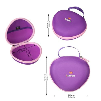 Aproca Case Compatible with iClever BTH12 HS19 BTH26 / AILIHEN I35 Kids Bluetooth Headphones, Storage Hard Bag -Purple with Pink (Case Only) - color: Purple with Pink