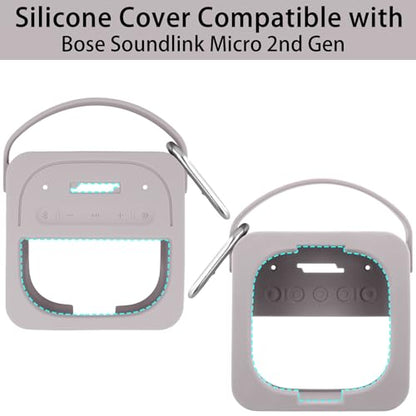 Silicone Cover for Bose SoundLink Micro 2nd Bluetooth Speaker | Scratch-resistant, Unhindered Sound, Silicone Construction, Portable Carrying Silicone Cover, White Silicone Cover - color: White Cover