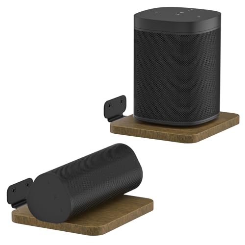 Pairs of Speaker Wall Mount for Sonos Speaker Mounts - Adjustable Floating Wall Shelves for Sonos One(Gen 2), One SL,Play:1, Roam 2, Era 100 and More Small Speakers Mounting Shelf
