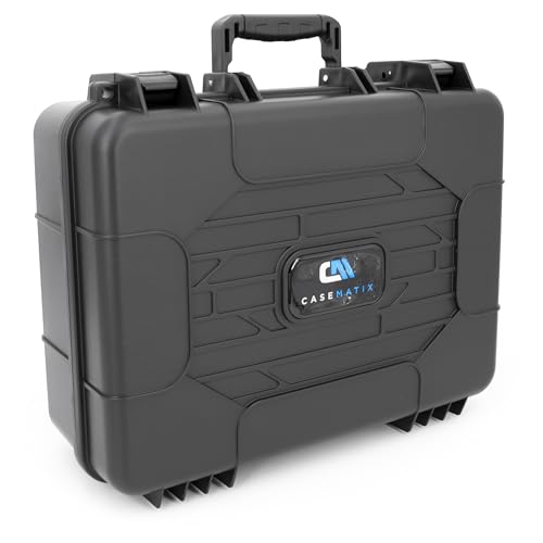 CASEMATIX Wireless Microphone Case for 12 Mics – Customizable Hard Shell Mic Case with Diced Foam – Fits Handheld Wireless Mic Systems – Compatible with Shure, Sennheiser, AKG, Audio Technica