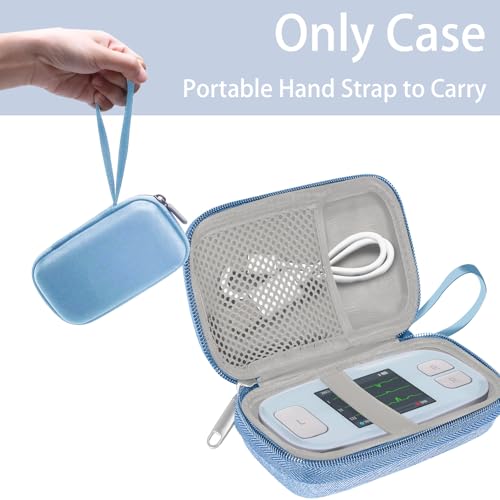 Hard Carrying Case Compatible with EMAY 6L ECG Monitor（Blue） | EMAY 6L carry case protects a portable ECG monitor with a shock-resistant shell and mesh pocket, With waterproof design - color: Blue