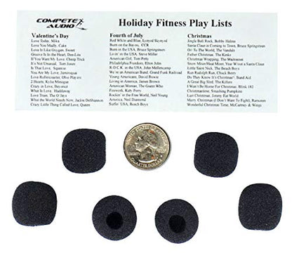 Small Microphone Windscreens (Microphone Covers) 6-Pack Headset/Lapel (Lavalier) Fitness Instructor/Gamer Pack Black
