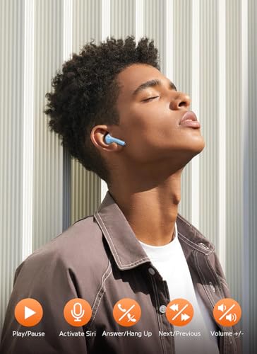Wireless Earbuds, Bluetooth 5.4 Ear Buds, ENC Noise Cancelling Headphones with 48H Playtime, Bass Stereo Sound, Compatible with iPhone Air/17/16/15/14/Android, Pad - Sky Blue - color: Sky Blue
