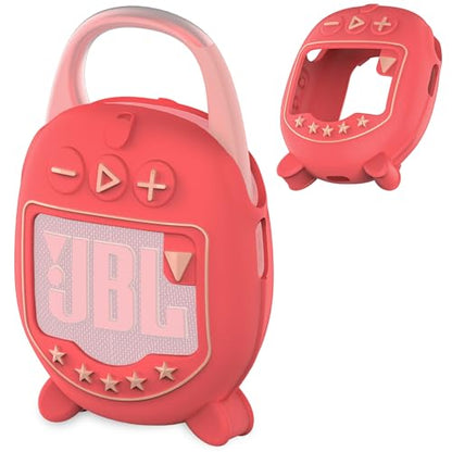 JCHPINE Silicone Cover Case for JBL Clip 5 Portable Bluetooth Speaker - color: Red