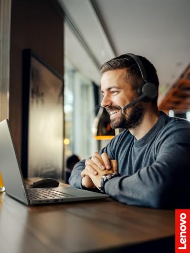 Lenovo Wireless Stereo Headset, Noise Cancelling Mic, Bluetooth 5.3 Multipoint, 31-Hour Talk & 60-Hour Playback, Lightweight 138g, Replaceable Earcups Over-Ear Comfort, Gaming, Office, & PC Use | Bluetooth headset with noise cancellation and 31-hour talk