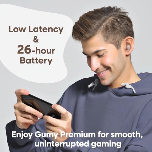 JVC Gumy Premium True Wireless Earbuds Noise Cancelling, Bluetooth 5.4 Headphones 26H Battery, ANC Ambient Mode, Gaming Low Latency, USB-C Case - color: Mocha