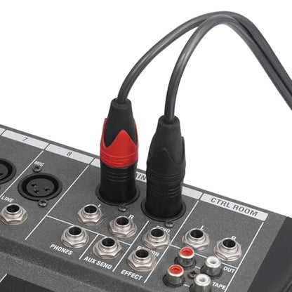 RCA to XLR HiFi Audio Cable 10 Feet, 2 RCA Male to 2 XLR Female, Black with Red/Black Tail, 4N OFC Wire and Gold-Plated Conductors for Amplifier, Mixer, Microphone - size: 10FT, style: 2 RCA Male to 2 XLR Female