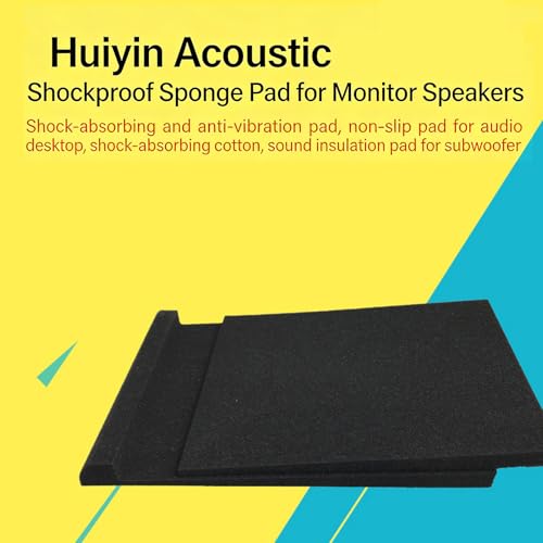 Studio Monitor Acoustic Isolation Pad for Speakers and Soundbar, High Density Foam Vibration Absorbing Riser Stand Mat for Home Theater Desktop Subwoofer - size: 28X9.5X4cm