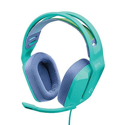 Logitech G335 Wired Gaming Headset, with Flip to Mute Microphone, 3.5mm Audio Jack, Memory Foam Earpads, Lightweight, Compatible with PC, PlayStation, Xbox, Nintendo Switch – Mint (Renewed)