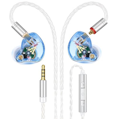 Audiovance Vibes 202M HiFi Wired Earbuds in-Ear Monitor Headphones with Mic - color: 8-Light Blue