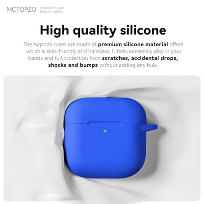 for AirPods 4 Case 2024 with Cleaner Kit & Keychain-Blue | Silicone Protective Cover for Apple AirPods 4th Generation Case,for Women Men,One-Piece Design,Shockproof,Dust Proof - color: C-Blue