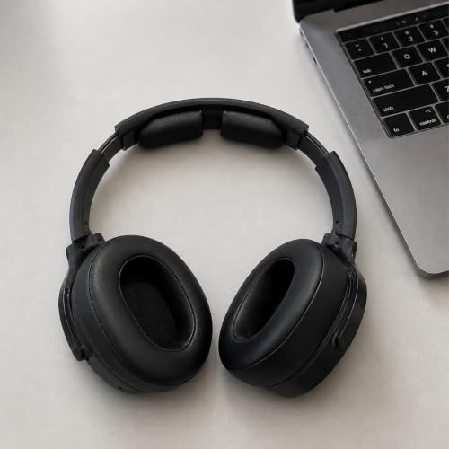 Replacement Ear Pads for Skullcandy Crusher Wireless ANC/Evo/540, Hesh3/ANC/Evo, Venue ANC Over-Ear Headphones, Protein Leather Cushions with Memory Foam, Burgundy - color: Burgundy