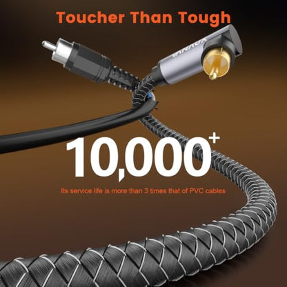 VANAUX Double 90 Degree RCA Cable,Subwoofer Cable Right Angle,Digital Coaxial Audio Cord [Double Shielded Digital Analogue] for Amplifiers,Hi-Fi Systems,HDTV,Sound Bar(16.5ft/5m) - size: 16.5 ft, style: Double 90°