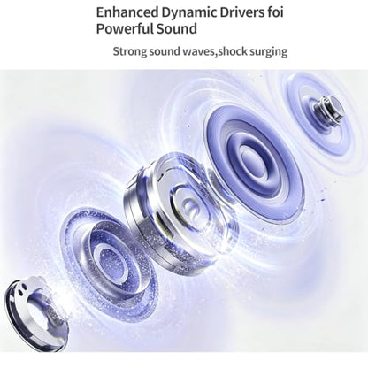 2026 Hi-Fi Sound Clip-On Open Ear Earbuds, Deep Bass,Bluetooth 6.0 - color: Purple
