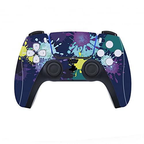 PlayVital for ps5 Skin - Disc Edition Full Set Console Controller Skin, Vinyl Decal Wrap Sticker Cover for ps5 Controller & Charging Station & Headset & Media Remote - Splattering Paint - color: Splattering Paint