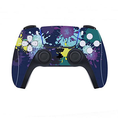 PlayVital for ps5 Skin - Disc Edition Full Set Console Controller Skin, Vinyl Decal Wrap Sticker Cover for ps5 Controller & Charging Station & Headset & Media Remote - Splattering Paint - color: Splattering Paint