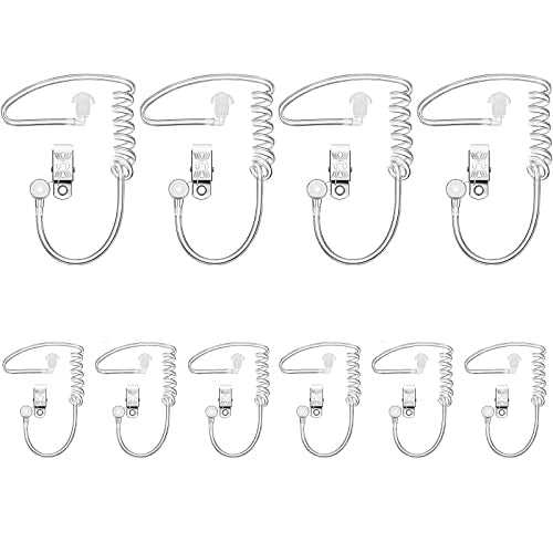 10-Pack Replacement Acoustic Coil Tube with Clip for Baofeng Retevis Midland Kenwood Motorola 2 Way Radio Audio Walkie talkies Headsets Secret Spy Game Earpiece - color: Acoustic Coil Tube-Clip