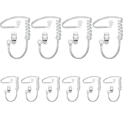 10-Pack Replacement Acoustic Coil Tube with Clip for Baofeng Retevis Midland Kenwood Motorola 2 Way Radio Audio Walkie talkies Headsets Secret Spy Game Earpiece - color: Acoustic Coil Tube-Clip