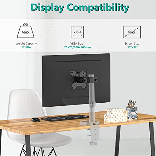 WALI Monitor Pole Mount for Universal Monitor Mounting System, Pole Mount Bracket Fits 1.1 to 2.4" Diameter Pole, Up to 32" Screens, Mounting Holes for 75 x 75mm and 100 x 100mm (VES02), Black - size: For 1.1''-2.4'' diameter pole